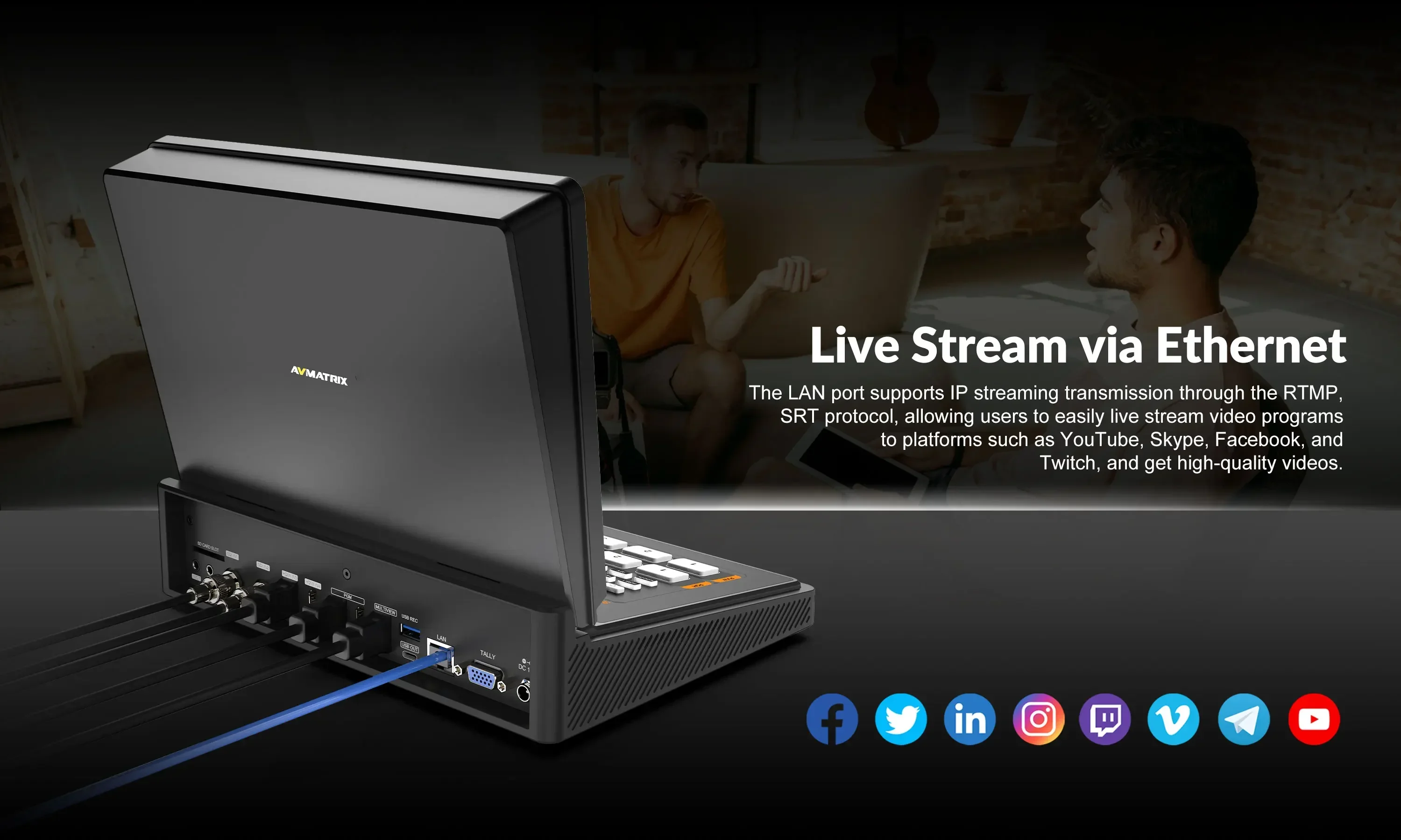 AVMATRIX 4-Channel SDI/HDMI Streaming Video Switcher SHARK H4/S4 H4/S4 Plus With