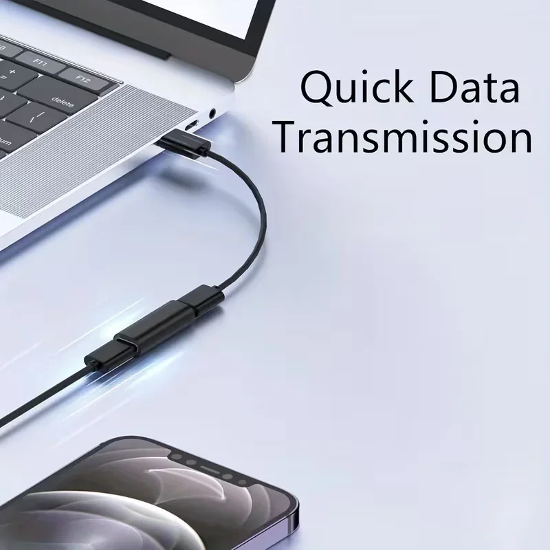 High-Speed Black USB-C Female to Female Connector Extension Coupler