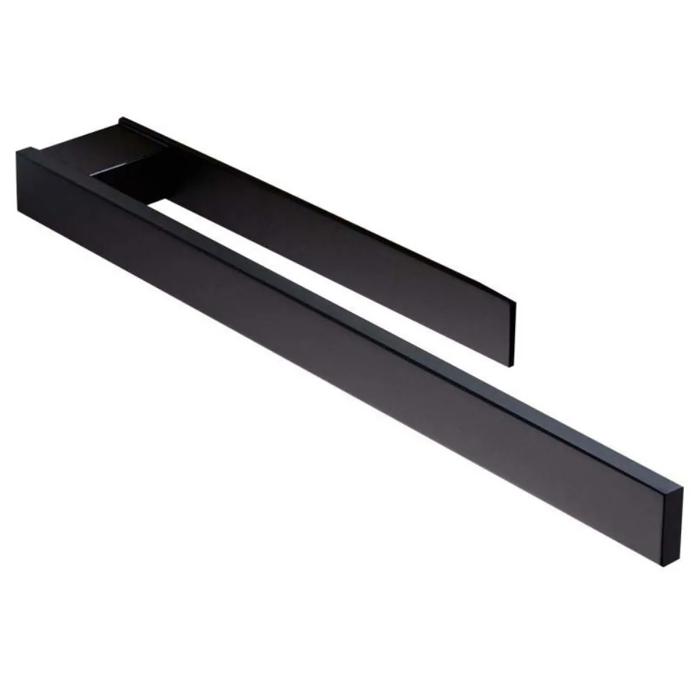 Towel rack No punching Stainless steel bathroom pendant Black household towel bar Single bar Bathroom hardware