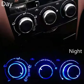 자동차 AC 노브 에어컨 노브 링 커버 프로텍터 스티커 3 개, BYD F3 F3R 용, 자동차 열 제어 스위치 노브, 알루미늄 합금