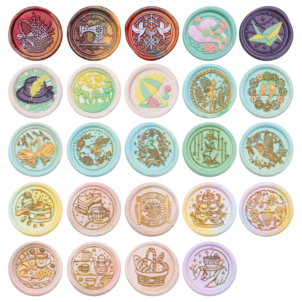 25mm Sealing Wax Copper Head Without Handle Round-shaped Enamel Wax Head DIY Manual Account Invitation Envelope for Wedding Card