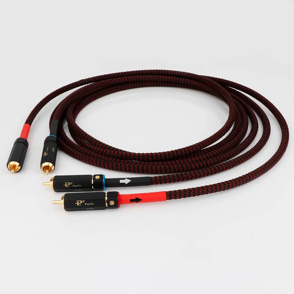 Coppia Preffair Hifi Audio 5N Ofc Rca A Rca Cavo Di Interconnessione Cavo Audio Da Rca A Rca Placcato In Oro Per Amplificatore Dac