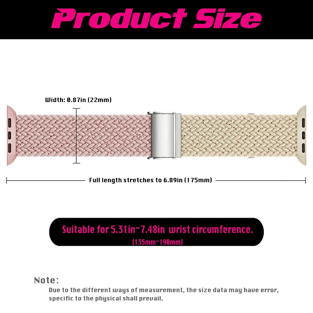 Braided Stretchy Nylon Bracelet Watch Strap