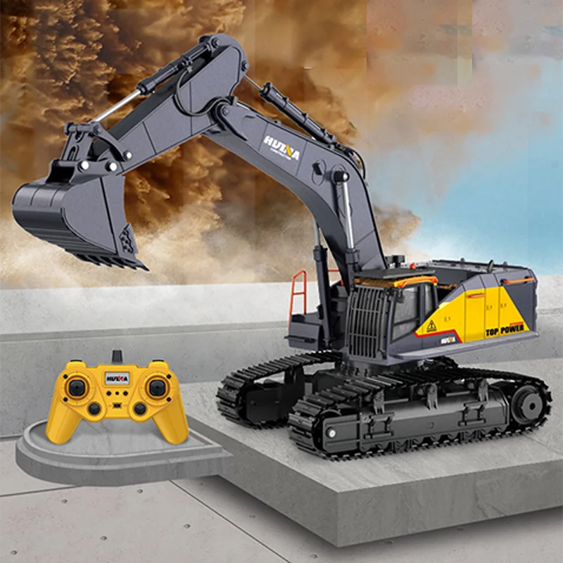 HUINA 1/14 1592 RTR Tracked RC Excavator Remote Control Trucks Model 2.4G Light Sound Outdoor Toys For Boys Gifts TH18065