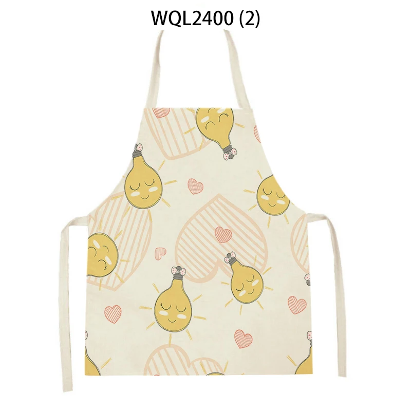 Color Flowers Pattern House Cleaning Aprons Home Cooking Kitchen Apron Cook Wear Linen Adult Bibs Sleeveless Bibs Kitchen Items