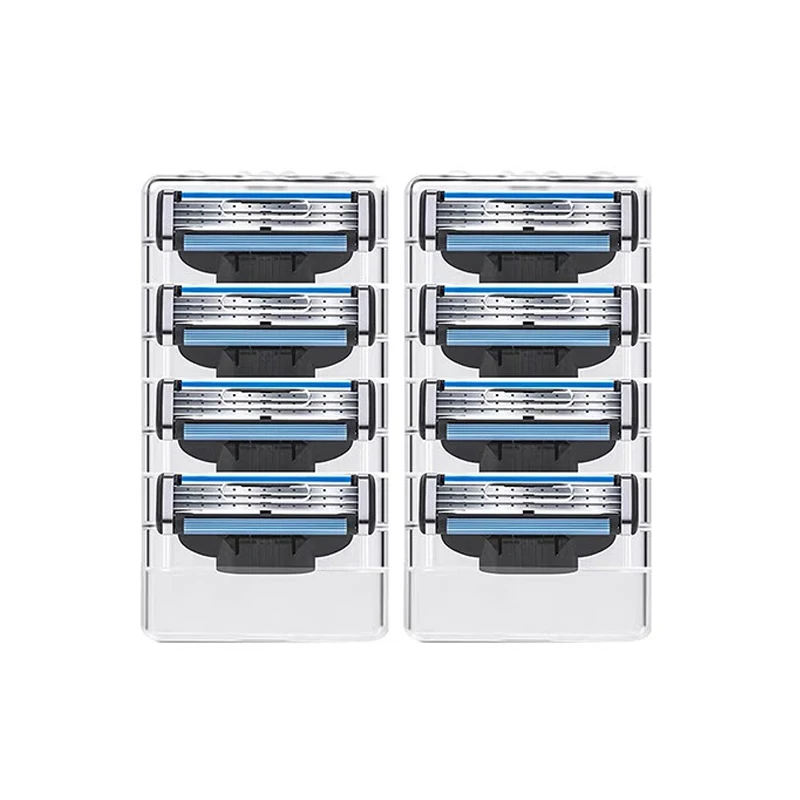 Razor Blades 8-48PCS Stainless Steel Blade Sharp 3 Layer Safety Razor For Gillette Mach 3 Manual Razor Blades Replacement Refills