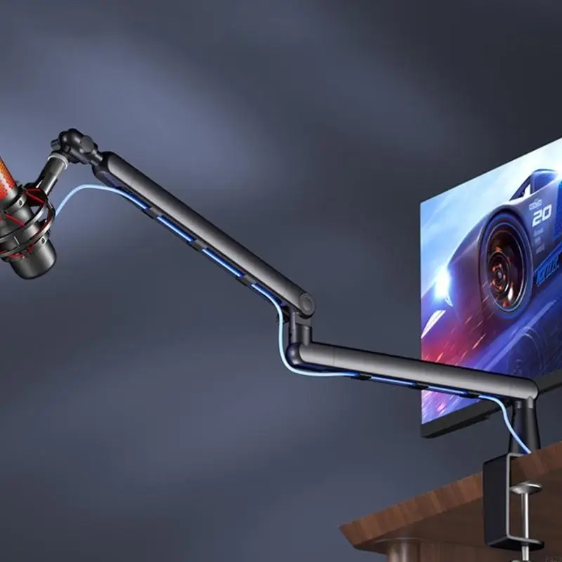 F42D 조정 가능한 360 회전식 마이크 라디오 스튜디오 팟캐스트 게임용 붐 암 데스크 스탠드