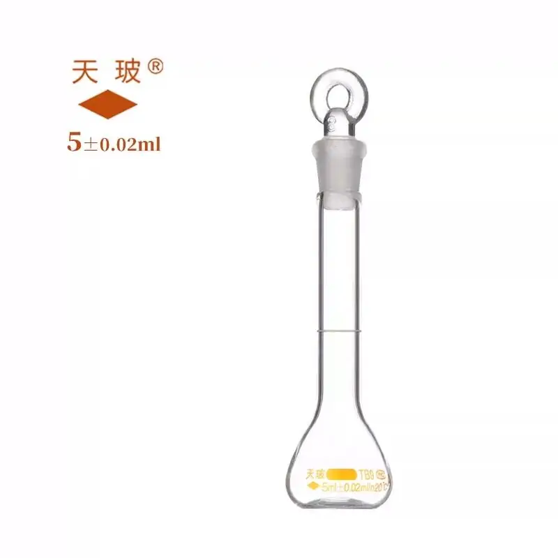 TIANBO 체적 플라스크, 투명, A 레벨, 붕규산염 유리