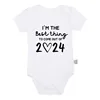 I'm the Best Thing 2024 Newborn Baby Clothes White Cotton Summer Bodysuits for Infants Short Sleeve Boys Girls Romper 3