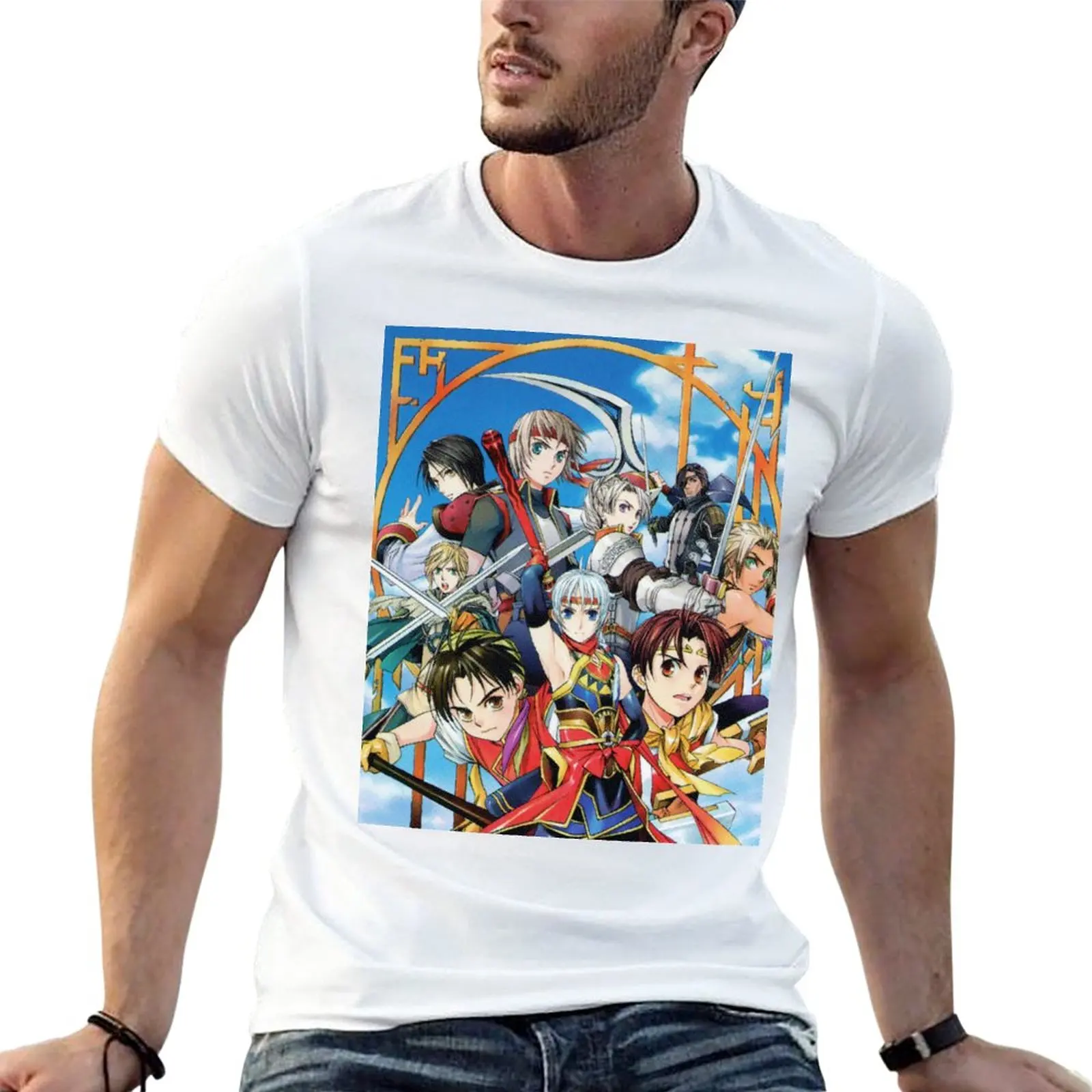 Suikoden Heroes T-Shirt Anime Plus Size Sport Fans Mens T Shirt Graphic