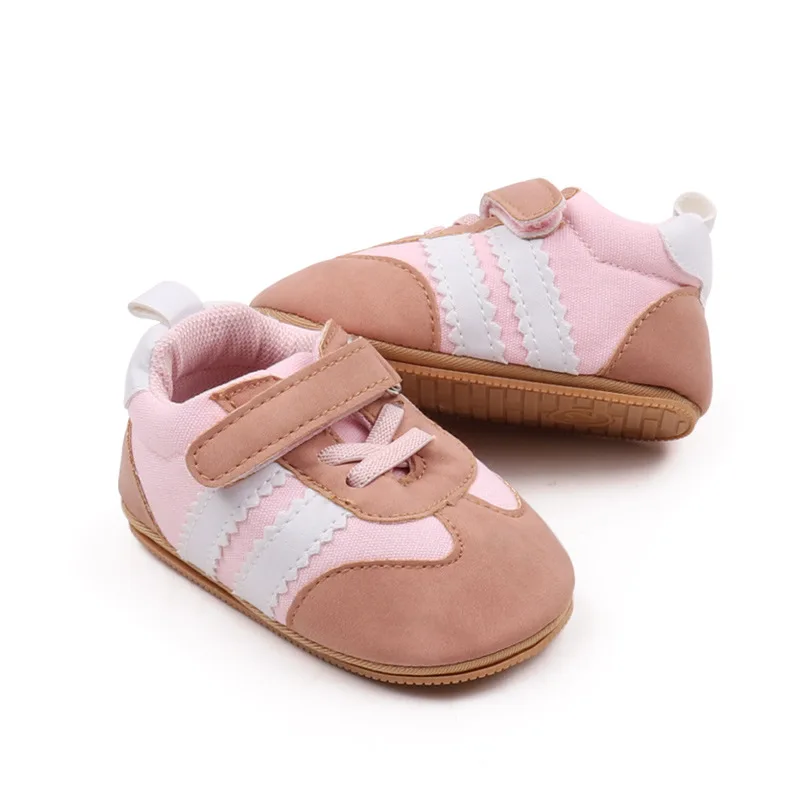 New Baby Shoes 0-18M Boy Girl Newborn Infant Toddler Casual Stripted Rubber Soft Sole Anti-slip  First Walkers Crawl Crib Shoes 3