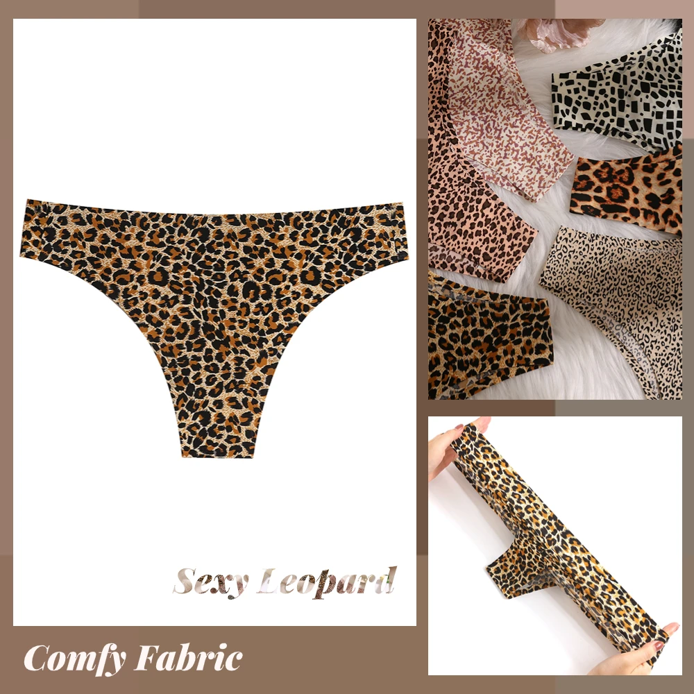 Leopard Women's Brazilian Panties Sexy Female Underwear Ice Silk Thong for Women Ladies Soft Skin-Friendly Bikini Comfy 2023 New - Image 2