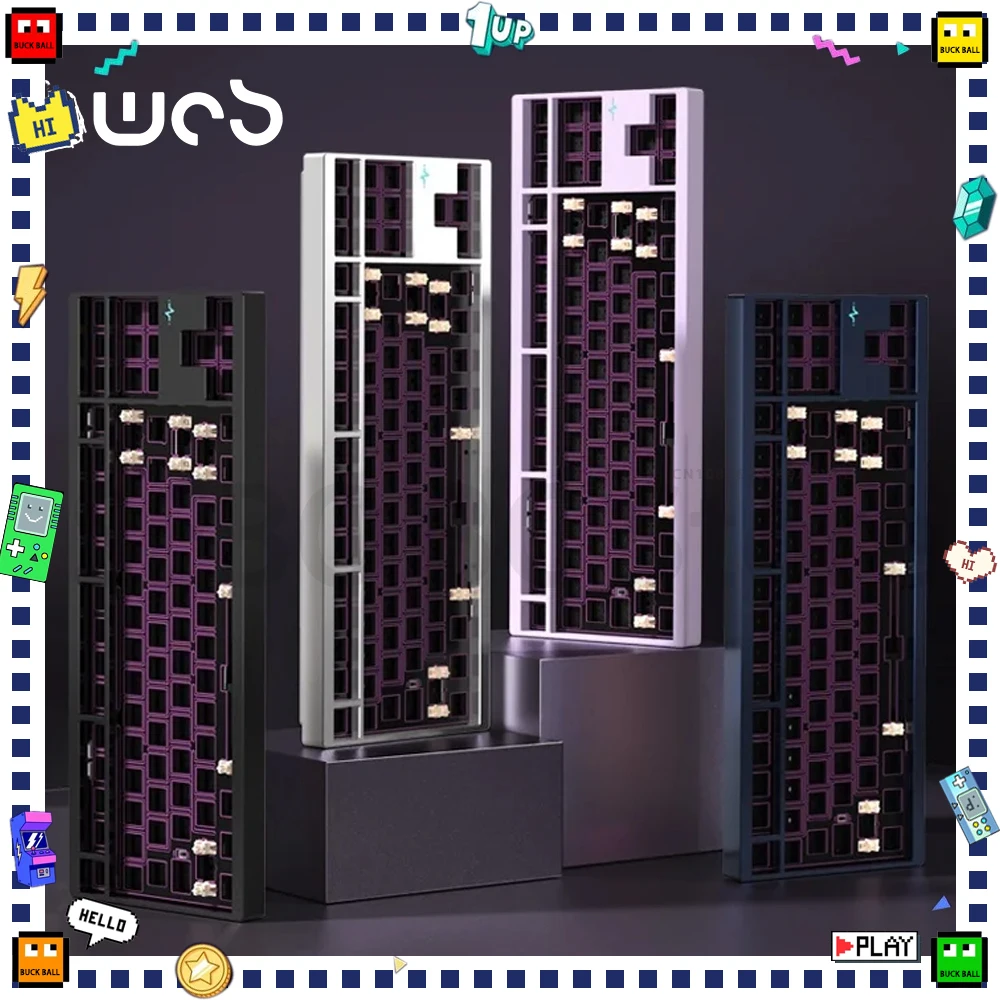 

WOB CRUSH80 Mechanical Keyboard Kit Three Mode Aluminium Alloy Gaming Keyboard Dynamic RGB Customized Gasket VIA Pc Gamer Office