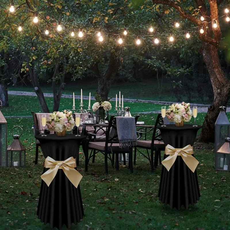 Elastic Jellyfish Table Skirt for Hotel Round Cocktail Outdoor Home Wedding Party Birthday Party Home Decor Xmas Table Cloth