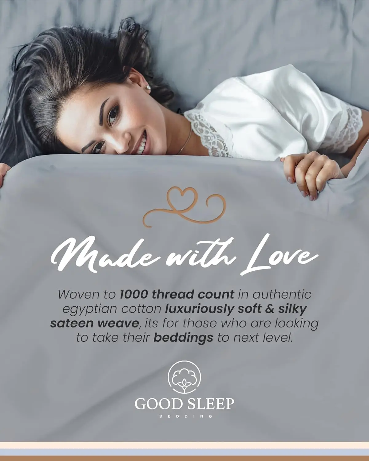 Good Sleep Bedding 1000 Thread Count Egyptian Cotton Sheets Queen Size, 4 Pc Luxury Sheets Set, 16" Deep Pocket Hotel Style 6