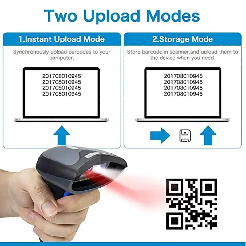 NETUM W8-X Bluetooth Wireless 2D QR Barcode Scanner & W6 2.4G Wireless CCD Bar code Reader for Mobile Payment Computer Screen barcode scanner