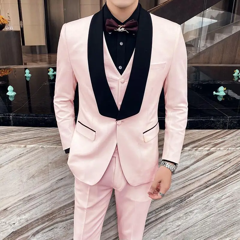 Colorful Men Suits Costume Groom Tuxedo For Wedding Prom 3 Piece Men Suits With Shawl Lapel Terno Masculino Slim