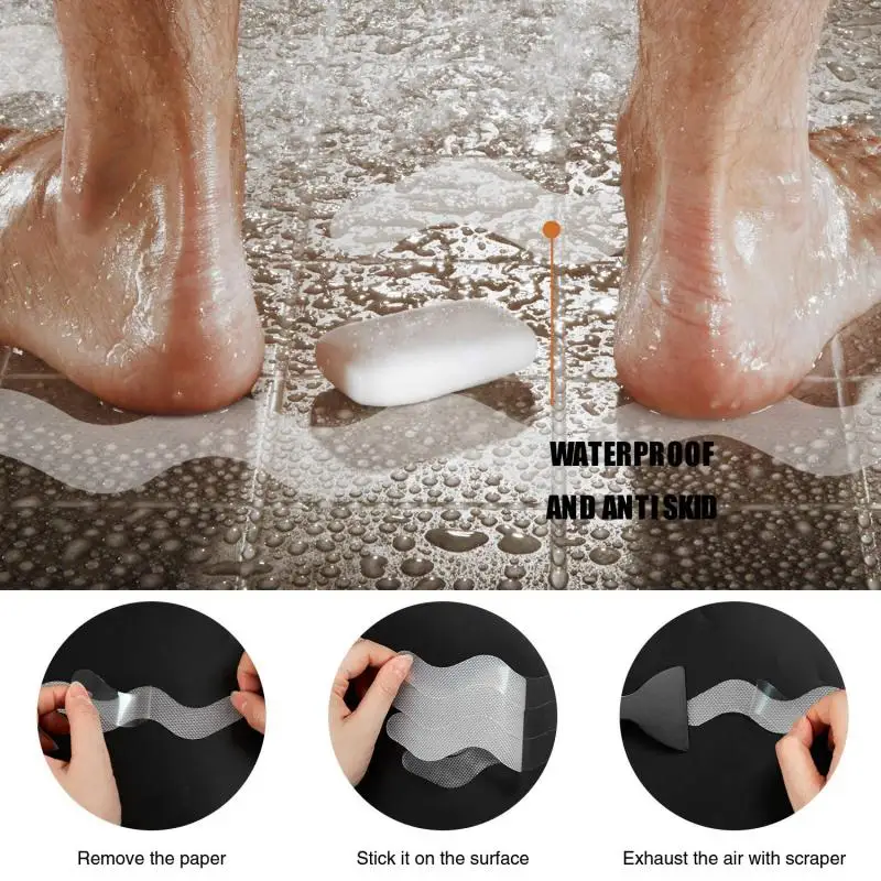 Carpet Anti Slip Stickers Anti Slip Strips Anti Slip Stickers Anti Slip Bathtub Stickers Bathtub Stickers Carpet Anti Slip Sticker 36-6PCS Anti-Slip Strips Safety Shower Treads Stickers Bathtub Non Slip Stairs Step Appliques Anti Skid Tape Bath Safety Strips