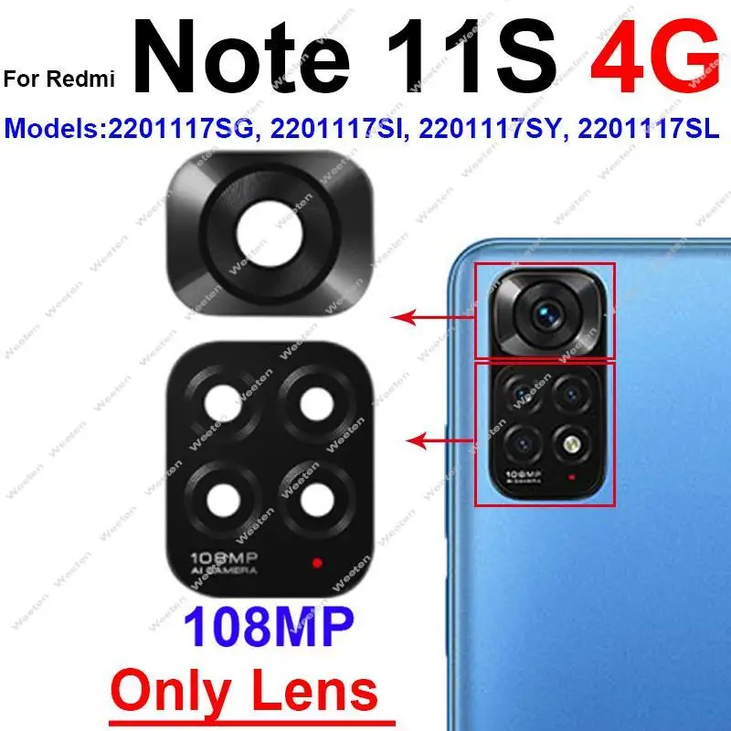 Xiaomi Redmi Note 12 Pro+ 5G Kamera Gehäuse (Blende) + Scheibe Schwarz