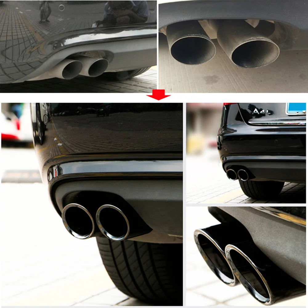 Stainless Steel Car Exhaust Muffler Tip Pipes Covers 2Pcs/Set For Audi A1 A3 A4 TT 2009-2015/VW Volkswagen PASSAT