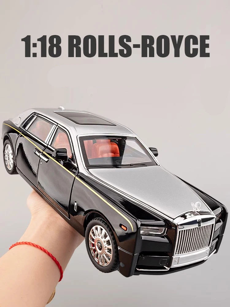 

1:18 Rolls Royce Phantom Alloy Luxy Car Model Diecasts Metal Vehicles Collect Simulated Decorations Sound & Light Gifts For Kids