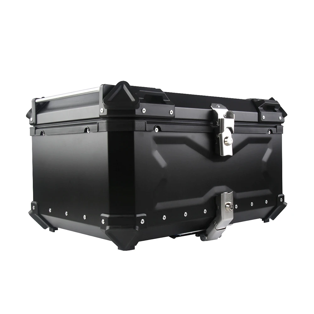 Motorcycle Rear Top Case Moto Luggage Storage Tail Box Waterproof Motorcycle Trunk Key Lock Tool box Aluminum 45L/55L/65L/80L