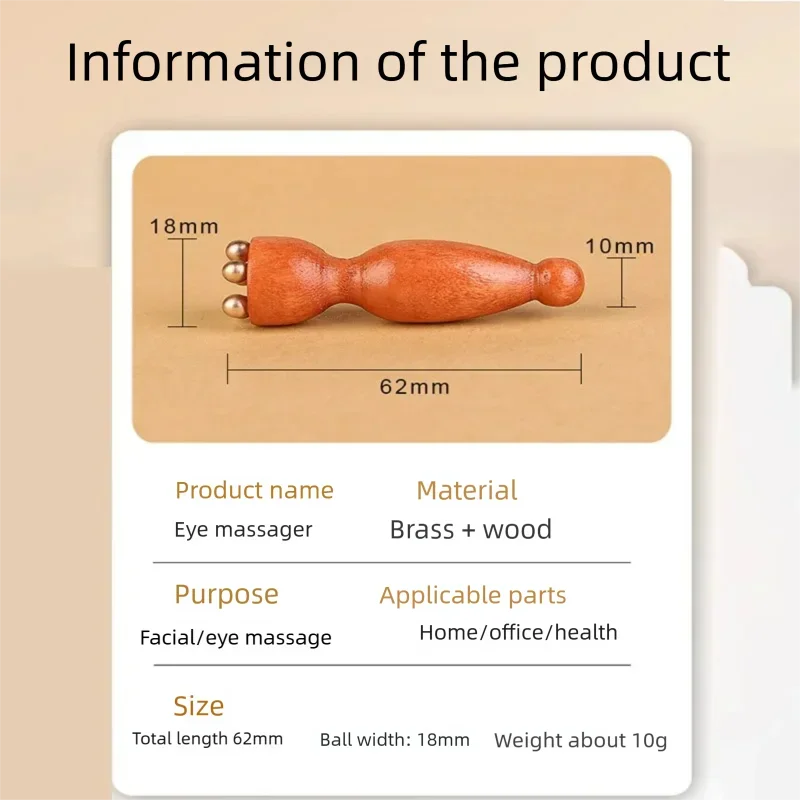 Eye Massage Tool Face Massager Wood Brass Small Lotus Eye Care Body Spa Facial Beauty Acupoint Skin Care Tool