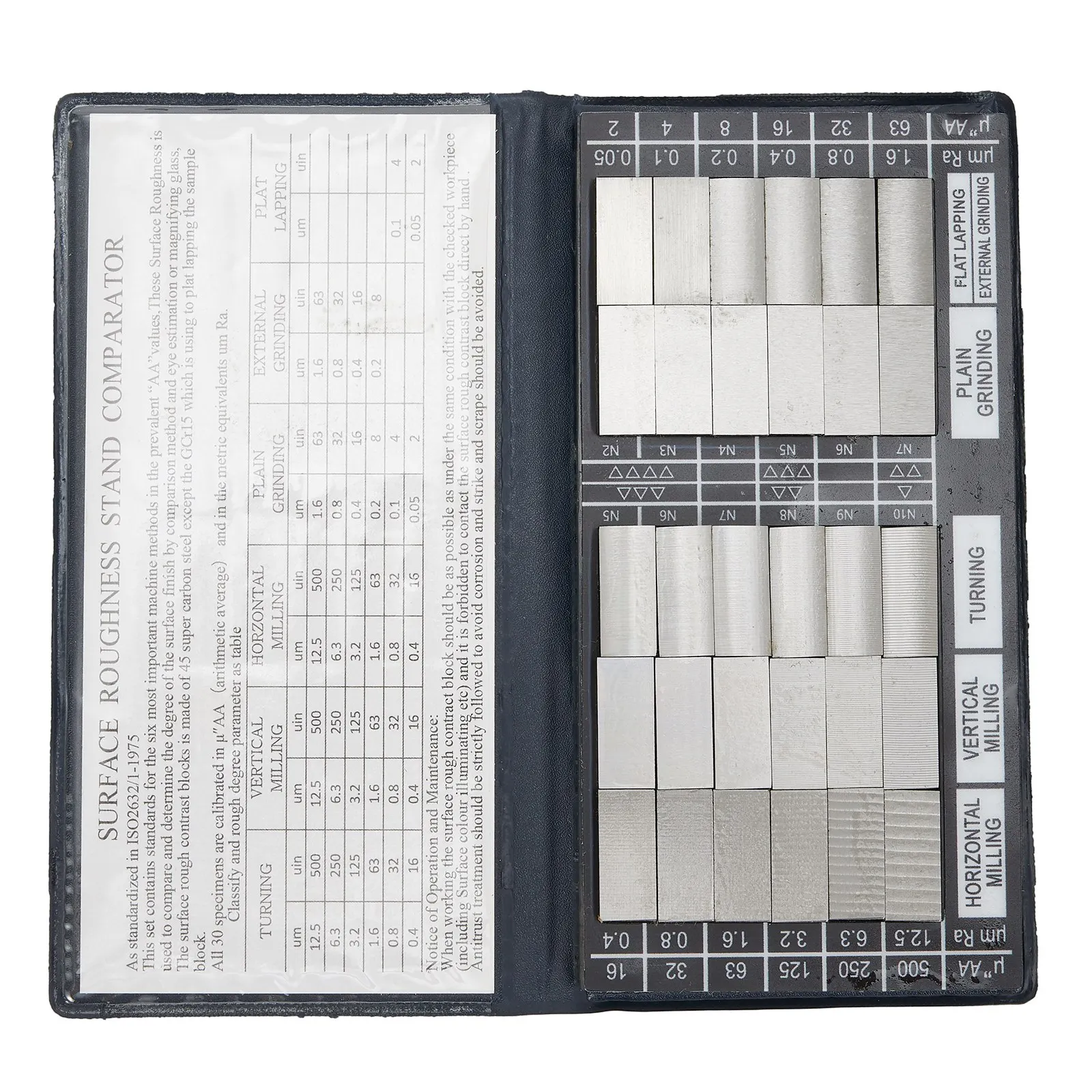 

30PCS Surface Roughness Comparator Standards Composite Set Model RUG-100 Roughness Sample Block Measuring & Gauging Tool