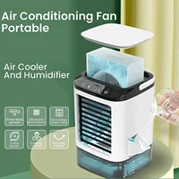 Climatiseur portable à ultrasons pour la maison, ventilateur électrique, vaporisateur de bureau pour touristes, atomisation à 3 vitesses, refroidisseur d'air muet, veilleuse 6
