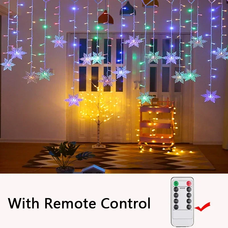 thumbnail image 1 of LED Garland Holiday Snowflakes String Fairy Lights Holiday Ornaments Christmas Tree Decorations for Home Party Noel Navidad 2025, 1 of 5