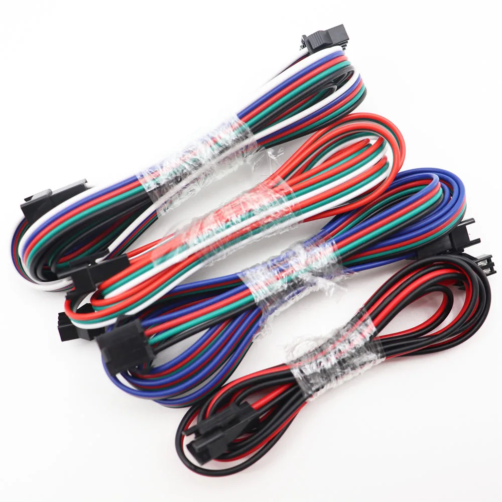 JST LED 커넥터 연장 케이블, RGB RGBWW 3528 5050 LED 스트립용 더블 엔드 플러그, 2 핀, 3 핀, 4 핀, 5 핀 와이어 잭 커넥터