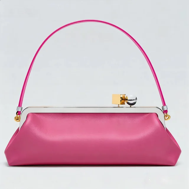 Fashion Long Clutch Bag for Women Luxury Designer Kiss Lock Women Shoulder Bags Elegant Party Purses Trend Underarm Bag 2026 5