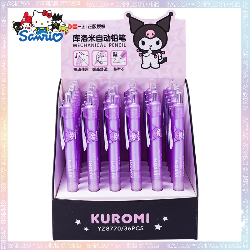 

Автоматический карандаш Sanrio 36 шт., аниме мультяшный карандаш Kuromi для непрерывного письма, активные карандаши для студентов, офиса, Канцтовары, оптовая продажа