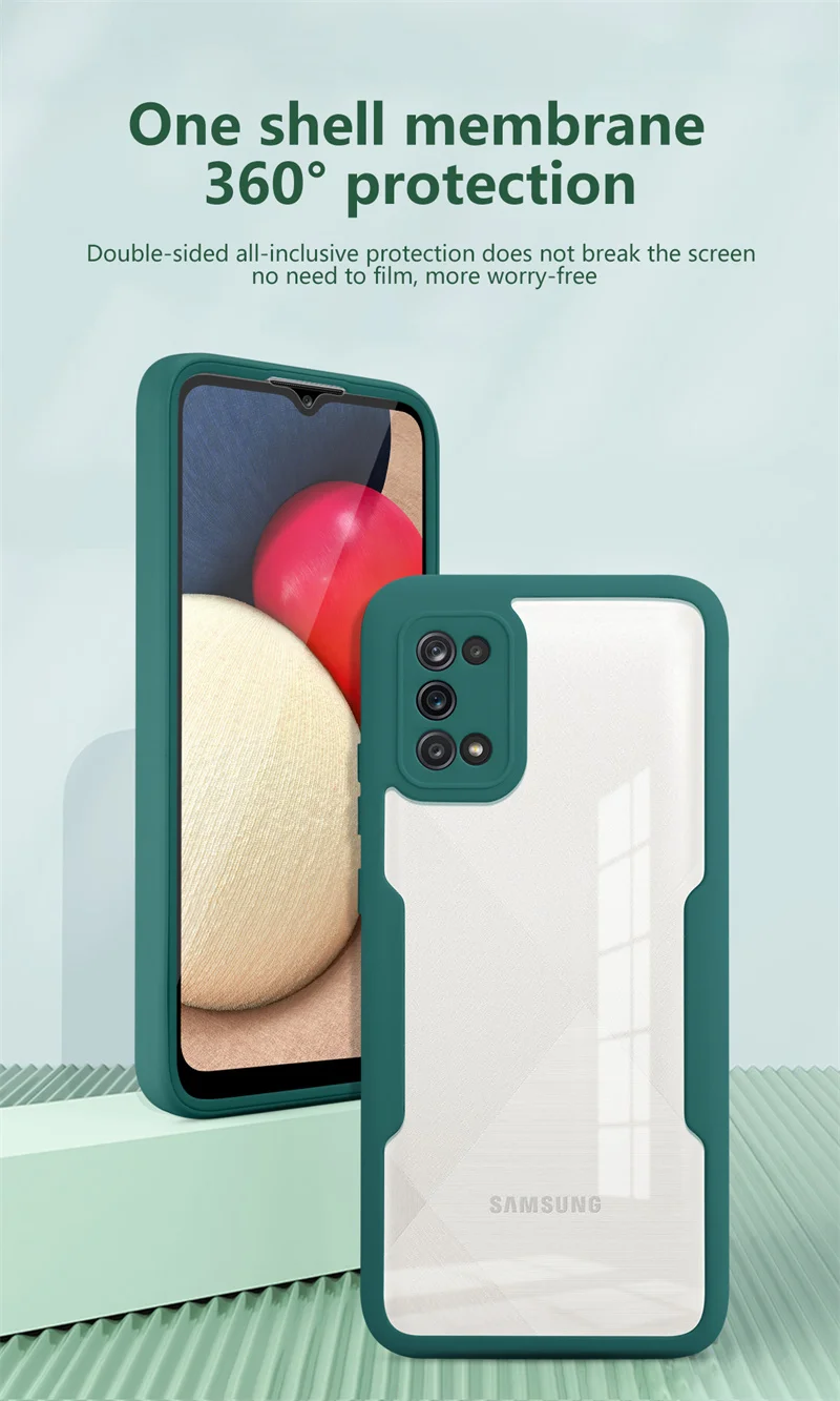 

360 Fully Protected Clear Phone Case For Samsung Galaxy S21 S22 S23 S24 Ultra Plus Shockproof Back Cover Protective Case