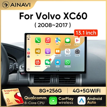 Radio para Auto Ainavi de 13.1 Pulgadas para Volvo XC60 2008 2010 2013 2014 2017, Android Auto Inalámbrico, Carplay, Reproductor Multimedia 1