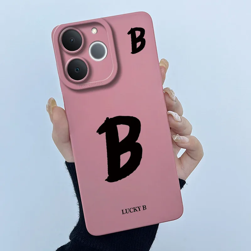 Cute Initial Letters Shockproof Soft Silicone Phone Case Cover Bumper