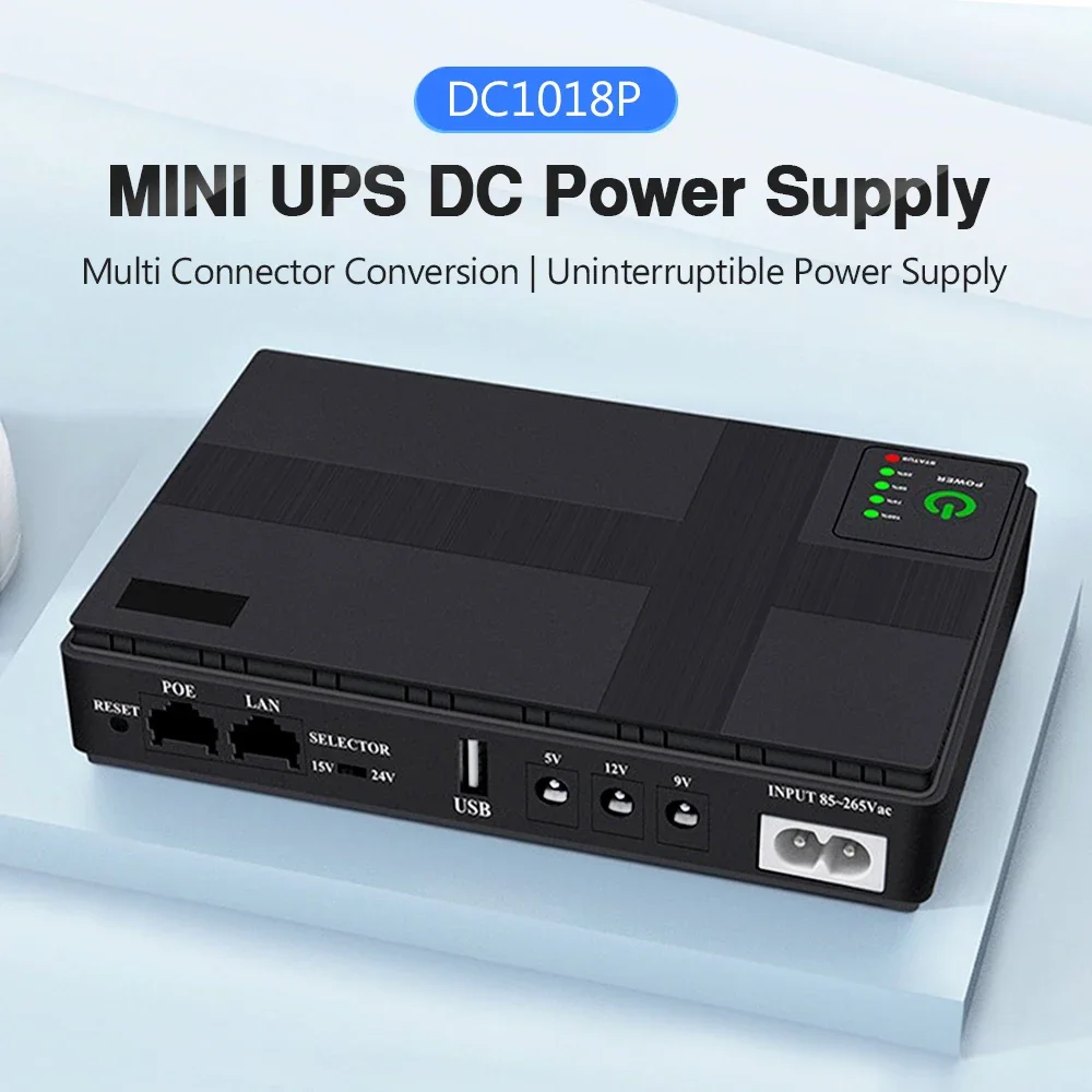 Portable ups dc power supply mini ups uninterruptible power supply DC Power Adapter Uninterruptible Power Supply 10400mAh 5V 9V 12V UPS Router Optical Cat Built-in Adapter Backup Supply Eu