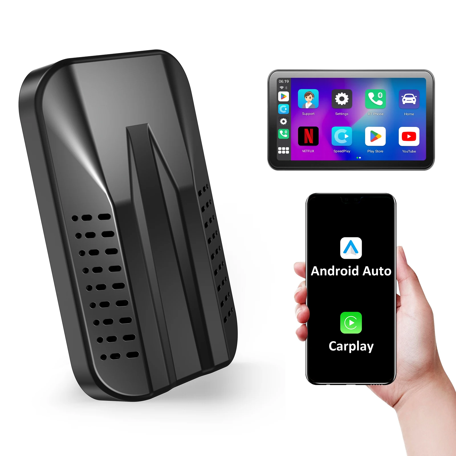 Multimedia Carplay Ai Box Herilary C9 Android Adapter Wireless 
