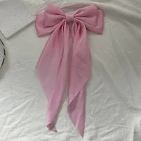 Women Elegant Bow Ribbon Hair Clip Fashion Solid Satin Spring Clip Simple Bowknot Hairpins Barrettes Hair Accessories for Girls 5