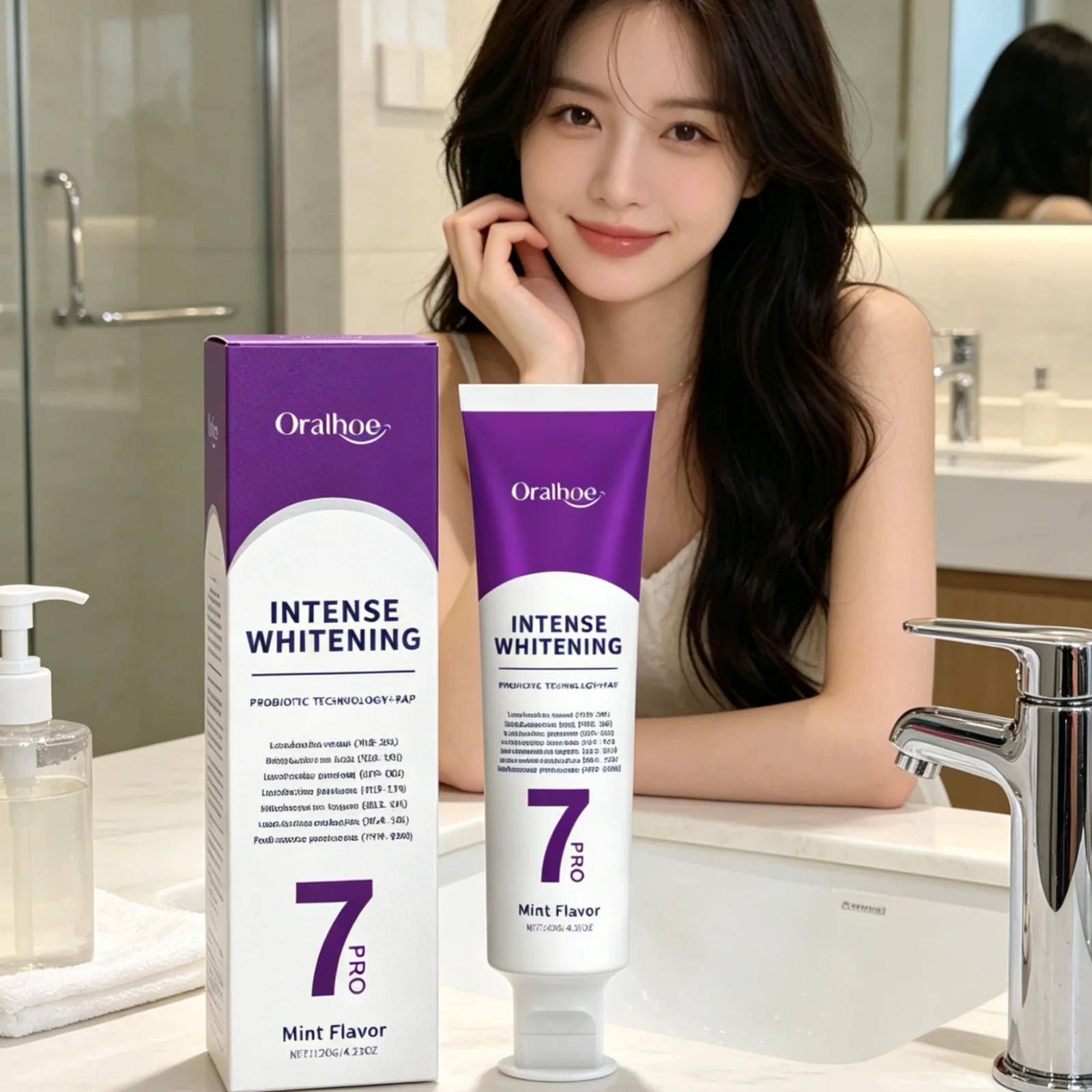 Oralhoe Intense Whitening Toothpaste Deep Cleaning Remove Stains Soothing Sensitive Gums Fresh Breath Probiotic_voghion.com