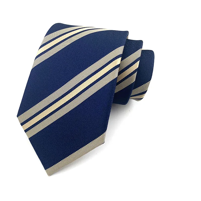 

8cm Mens Neck Tie Blue Yellow Striped Patterned Fashion Necktie 100% Silk Neckwear For Wedding Party Gravatas Para Homens YUY02