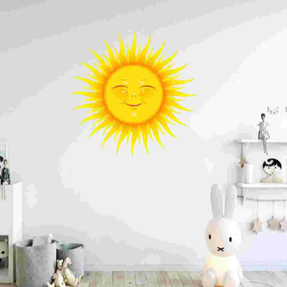 Creative Cartoon Sun Wall Sticker Bedroom Living Room Unique Wallpaper Adhesive Vinyl PVC Home Decor