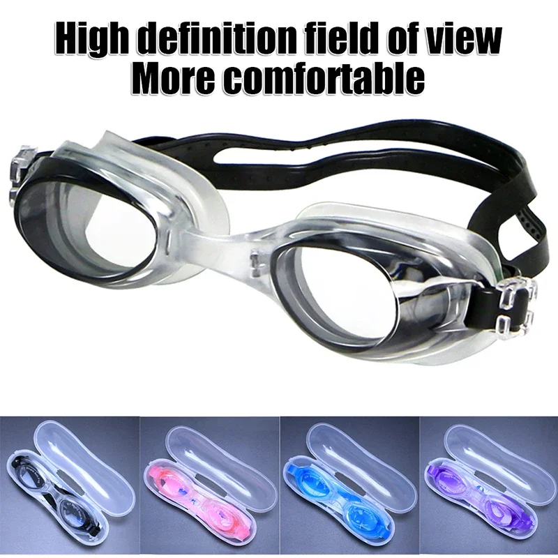 1Pc Transparent Swimming Goggles Waterproof Adult Children Anti-fog Summer Swim Eyewear Goggles with Box Adjustable Elasticity