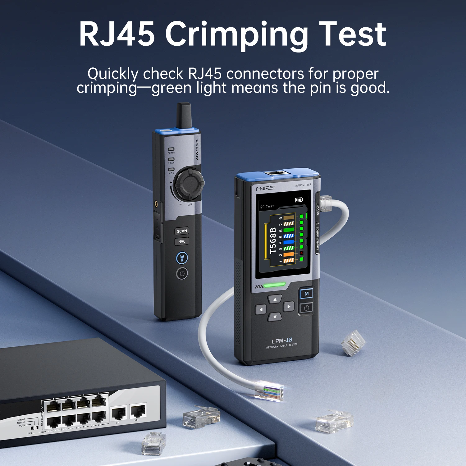 FNIRSI LPM-10A Intelligent Cable Finder RJ45/RJ11 Line Tester LAN