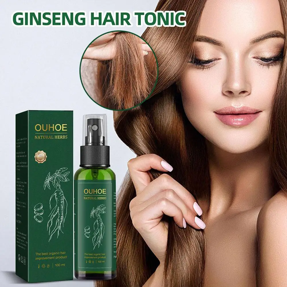 

100ml Ginseng Serum For Men Women Nourishes Scalp Strengthen Root Repair Damaged Hair Herbal Hair Regrowth Spra W6e2