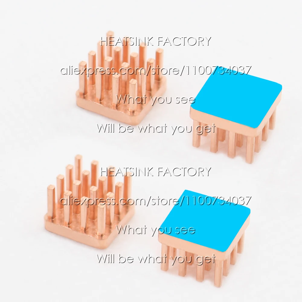 Puro Cobre Dissipador de Calor Radiador Refrigerador Raspberry Banana pi Impressora 3d Eletrônica Chip ic Mos com Almofada Térmica Dissipador de Calor Pcs - Imagem 4