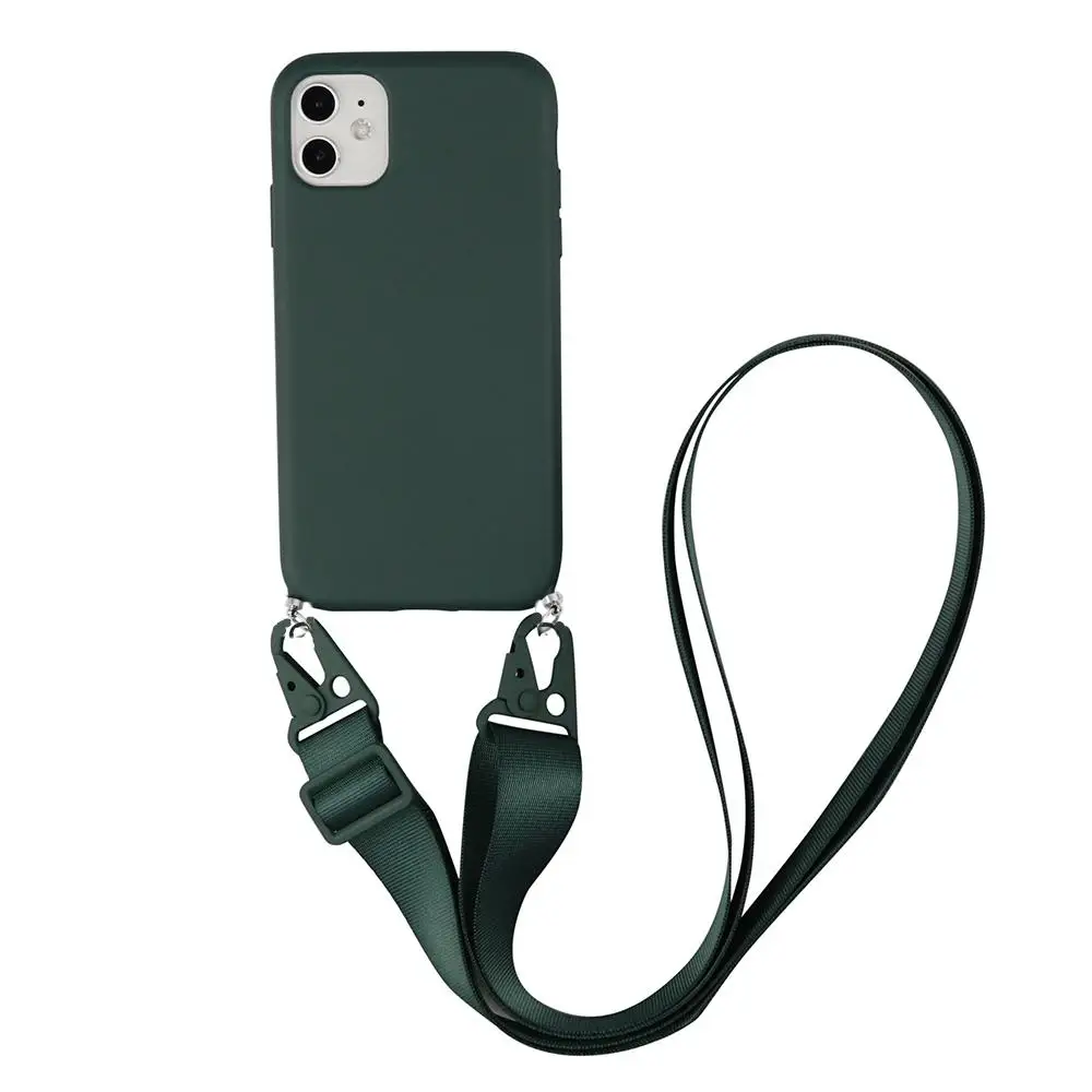 Crossbody Strap Cord Chain Silicone Phone Case with Lanyard Attachment