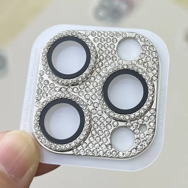 Glitter Rhinestone Camera Lens Protector with Glass Finish