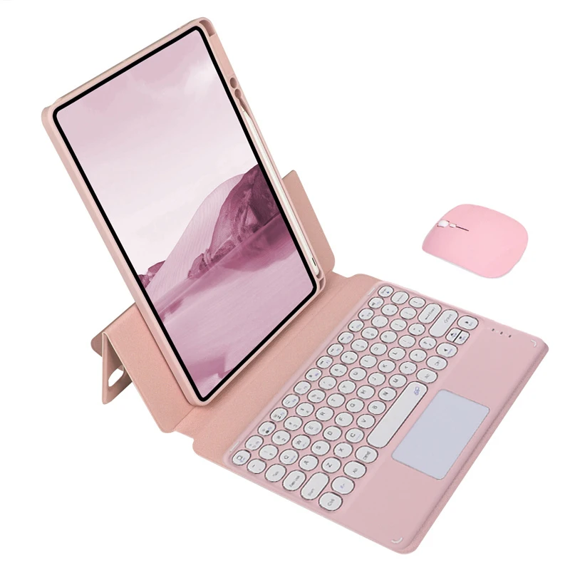 com suporte de caneta para ipad mini teclado teclas sensíveis ao espanhol