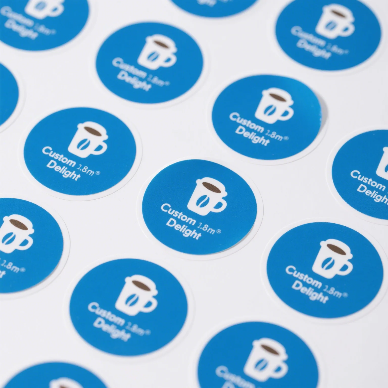 120PCS (10 Sheets) Custom Waterproof Vinyl Stickers – Personalized Coffee Cup Logo Labe... - SKU WVS12335 - UGI Packaging